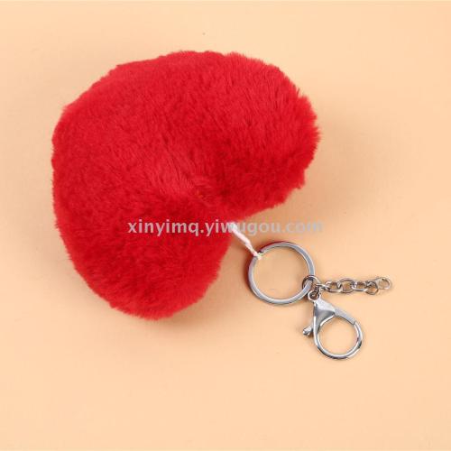 handmade artificial fur ball imitation hair love ornament pendant car key bag peach heart hair ball pendant