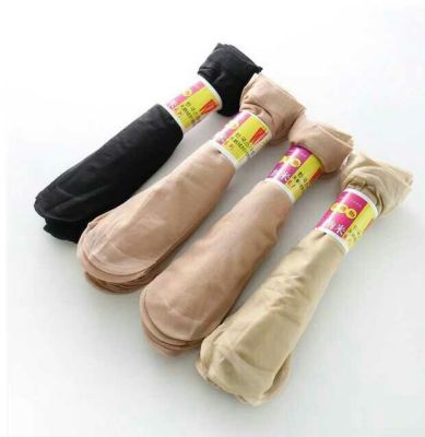 Pepper Women's Black Short Silk Cored Silk Thin Summer Velvet Skin Color Anti-Hook Silk Socks a Pack of 100 Pairs