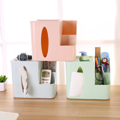 Multi-function remote control box paper towel box desktop plastic paper box living room bedroom paper towel