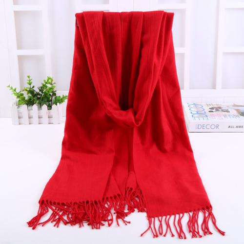 large size cashmere-like solid color women‘s plain shawl autumn and winter women‘s thermal monochrome scarf tassel scarf