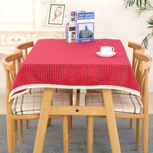 new korean style artistic thickened plaid tablecloth pastoral fabric table cloth coffee table cloth one-piece delivery