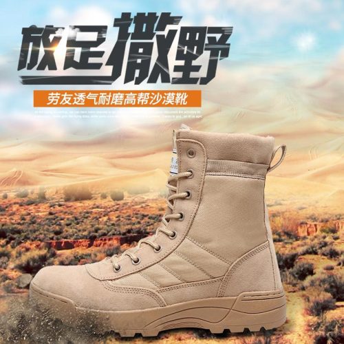 Luyou Factory Direct Sales Desert Boots Hiking Shoes Tactical Boots Field Activities Shoes Outdoor Shoes High Boots Genuine Leather