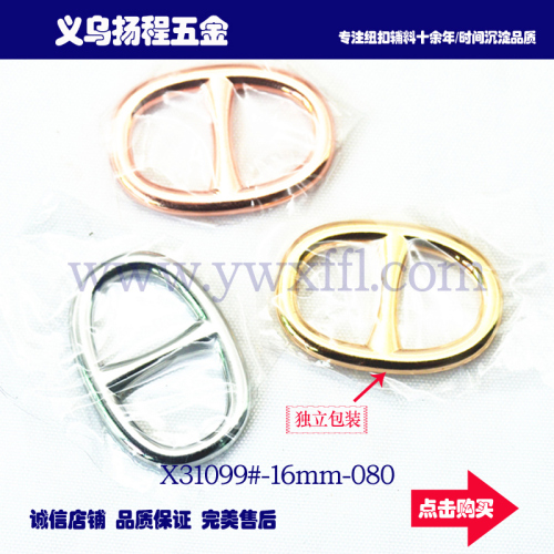 31099# Decorative Buckle Denier-Shaped Smooth Shoe Buckle Three-Gear Pin Buckle Japanese Buckle Clothing Bag Accessories 