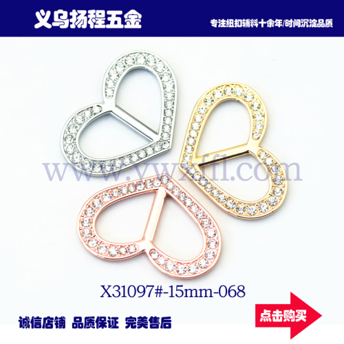 X31097# Peach Heart Drill Buckle Shoe Buckle Pin Buckle Metal Button Decorative Buckle Clothing Luggage Accessories