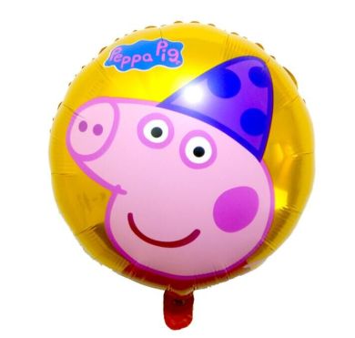卡通小猪佩奇18寸圆形铝膜气球生日派对 儿童玩具气球