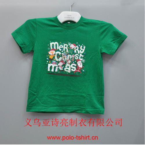 Summer New Children‘s Cotton Short Sleeve Cartoon cute Reindeer Print Christmas T-shirt Advertising Shirt Group Clothing 