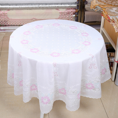 This sweater is European semstyle i-transparent embroidered tablecloth, PVC waterproof, dustproof and washable tea tablecloth wholesale from stock