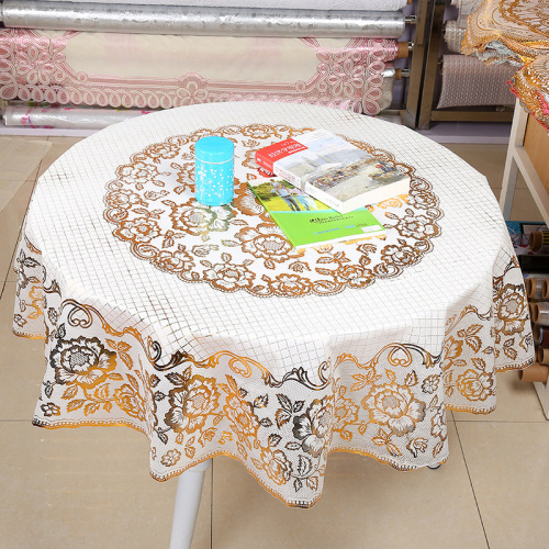 yijia european style gilding pvc tablecloth waterproof oil-proof disposable tablecloth meal coaster gilding