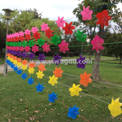 Wholesale colorful plastic windmill outdoor chuanchuandi children's kindergarten toys decoration area advertising custom