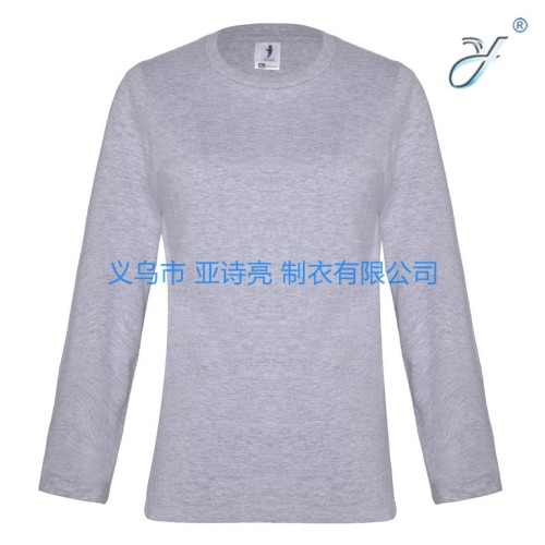 Sample Custom Casual Solid Color round Long Sleeve Pure Combed Cotton T-shirt DIY Custom Advertising Shirt Cultural Shirt Logo 