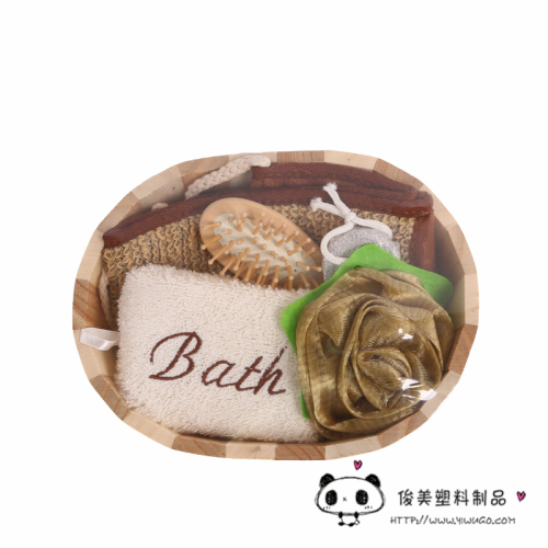 Junmei Bath Tools Set Bath Tools Five-Piece Bath Towel Set Wooden Comb Facial Cleanser Can Be Customized