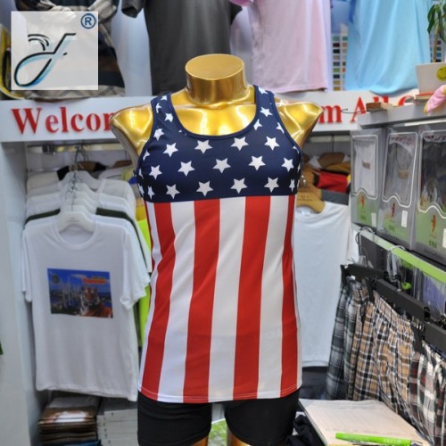 Chinatown Investigation 2 Same Elastic Sports Fitness Flag vest Sublimation Striped T-shirt Advertising Shirt