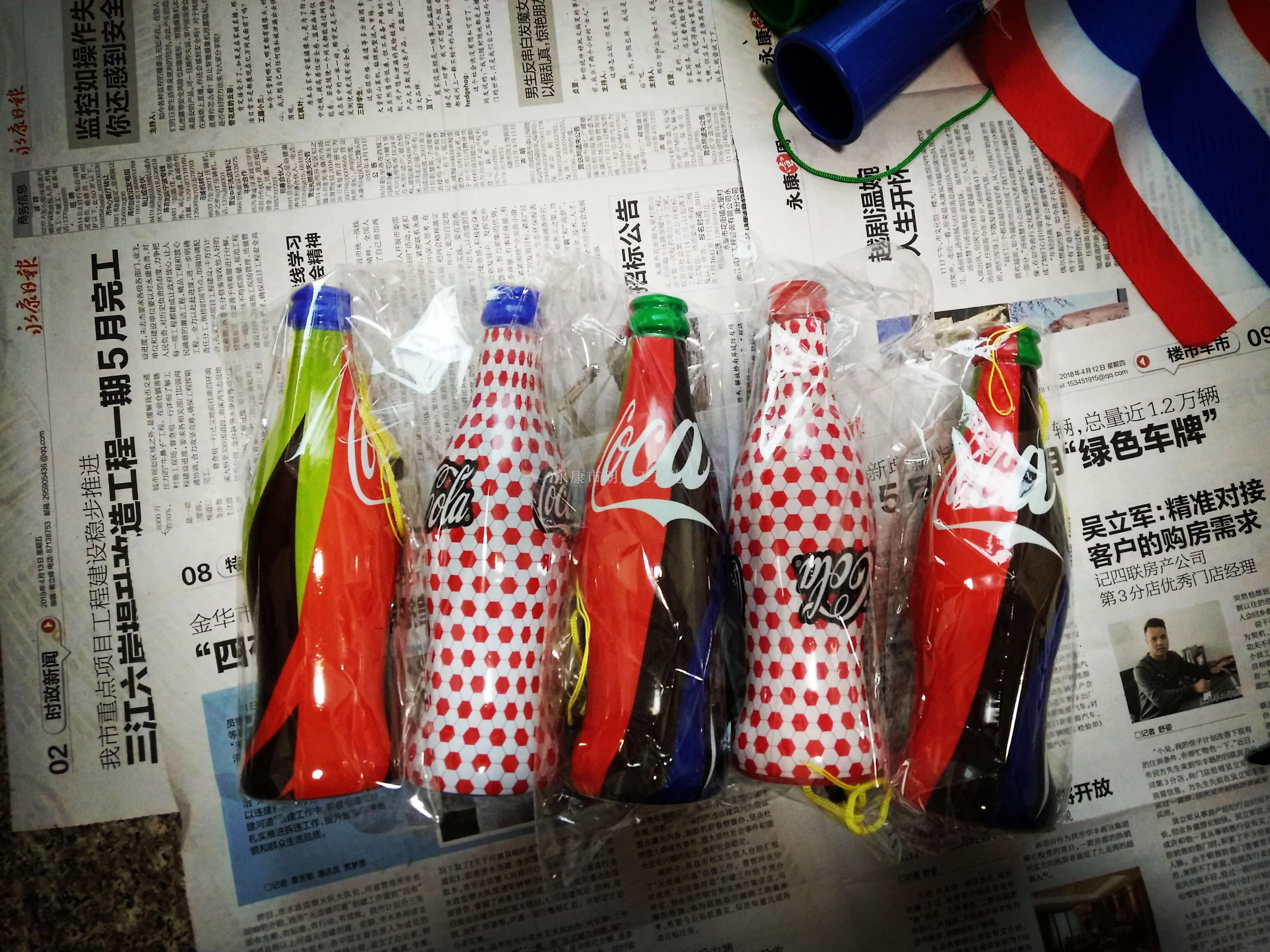 Manufacturers direct marketing creative environmental protection coke bottle toys plastic mouth blow