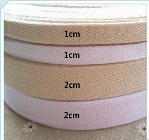 Factory Direct Selling High Quality Cotton Herringbone Plain Ribbon Backpack Ribbon Clothing Accessories All Kinds of Edge-Covered Ribbon 