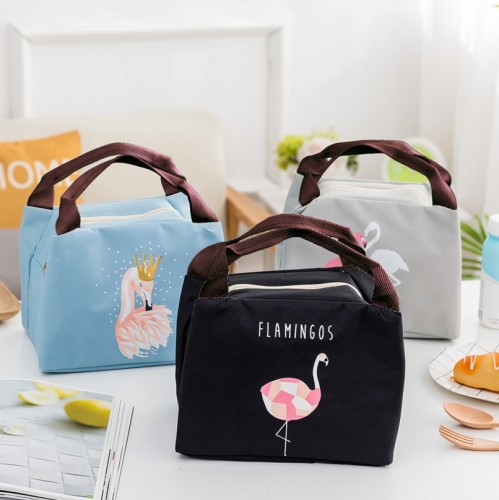 Flamingo Insulation Bag Waterproof Takeaway Lunch Bag Portable Zipper Multifunctional Ice Bag 