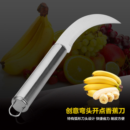 Steel Handle Fruit Peeler Pineapple Knife Stainless Steel Banana Small Curved Knife 2 Yuan Store Supply Daily Necessities Wholesale 