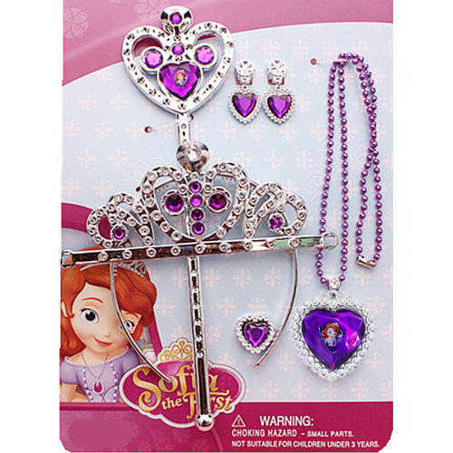 spot children princess sophia necklace amethyst necklace pendant sofia crown magic wand set
