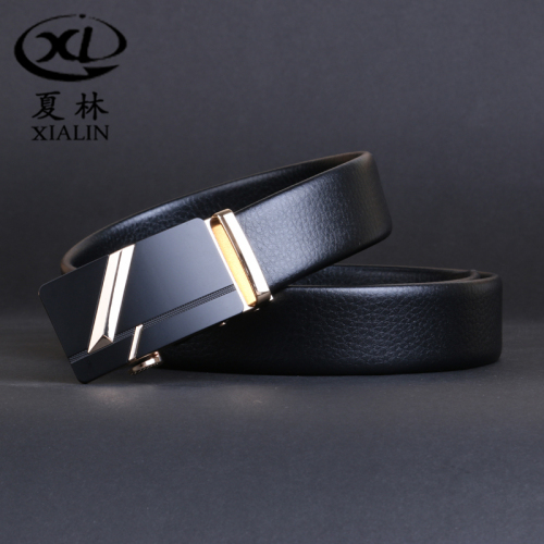 men‘s four-male litchi grain belt body automatic buckle belt soft surface belt simple business dress belt