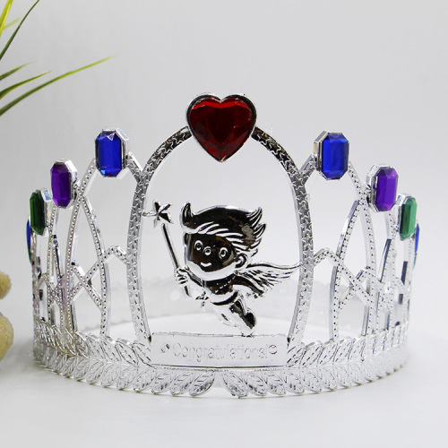 Factory Spot Direct Sales Children‘s Little Flying Man Diamond Big Crown Hair Accessories Gift