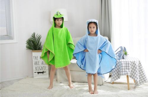 New Children‘s Bath Towel hooded Cloak 3D Cartoon Style Bathrobe Factory Direct Samples Can Be Customized