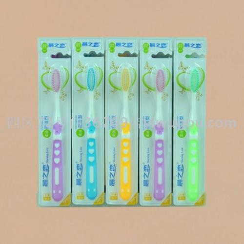 toothbrush wholesale morning love 305 fruit series soft-bristle toothbrush color soft hair non-slip toothbrush handle