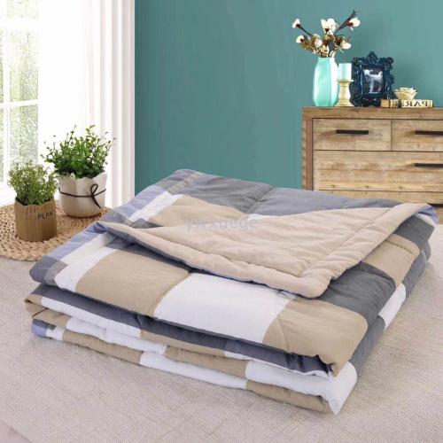 ywxuege pure color plaid duvet insert quilt summer breathable plaid washed cotton air-conditioning summer cooling duvet new product