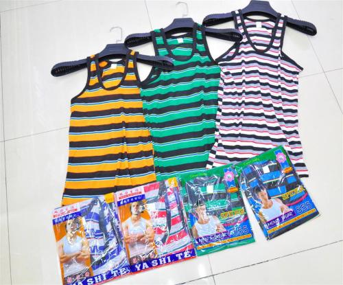 Spot Supply Foreign Trade Elastic Cotton 1*1 Fine Thread 2*2 Coarse Thread Stripe Horizontal Stripe Vest T-shirt 