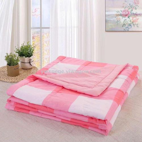 Ywxuege Washed Cotton Summer Quilt Air Conditioning Quilt Double Summer Quilt Student Quilt Children Quilt-Large Plaid Pink