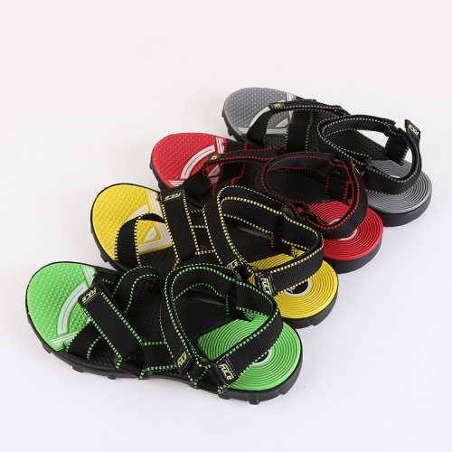 Factory Direct Men‘s Roman Sandals Summer Beach Shoes Wholesale Velcro Slippers