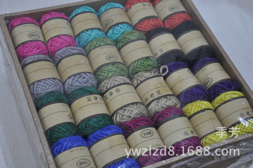 factory direct customized color jute multicolor hemp rope roll hemp fabric two-strand three-strand diy handmade accessories