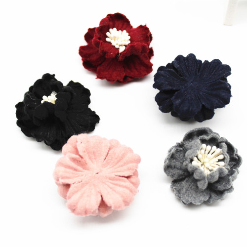 korean style hair accessories diy woolen flower accessories handmade jewelry materials accessories clothing factory direct wholesale
