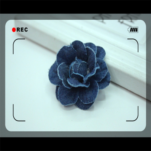 new korean-style microfiber diy handmade hair accessories semi-finished denim camellia fabric flower accessories batch