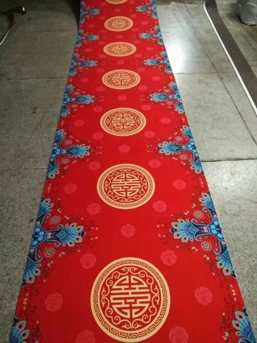 Red Sun Carpet 3D Printing Corridor Aisle Carpet Styles Can Be Cut at Random