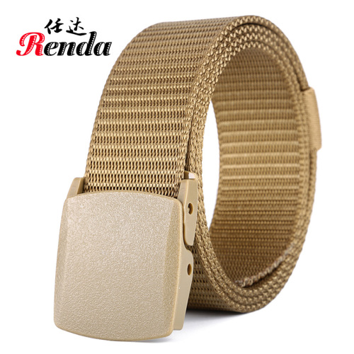 Factory Wholesale Anti-Allergy Sports Portable Outdoor Nylon Environmental Protection Belt Smooth Plastic-Steel Buckle Belt