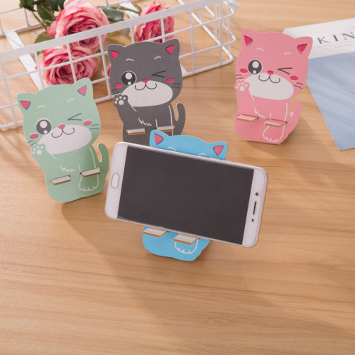 wooden mobile phone stand lazy fellow watching tv artifact creative live-streaming mobile phone holder flat plate cartoon phone holder