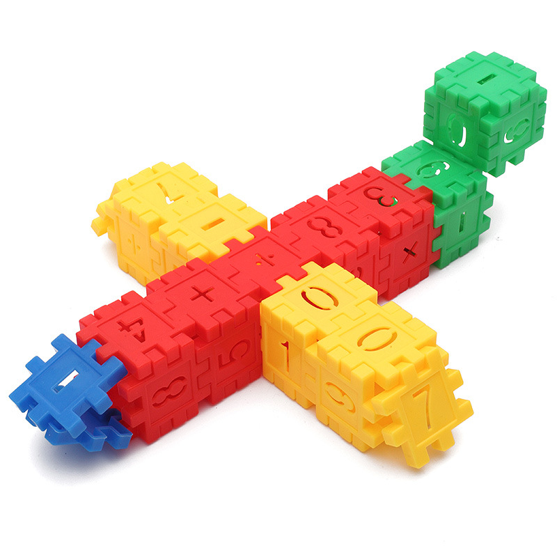 数字方块儿童益智拼插塑料积木厂家直销批发散装淘宝拼多多直供