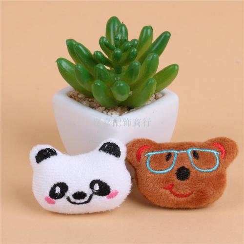Embroidered Plush Cartoon Animal Head Children‘s Clothing Accessories Gloves Scarf Decorations Accessories Factory Customization