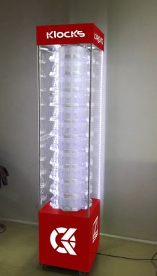 Acrylic plexiglass display stand with lamp watch display stand on yimei shelf