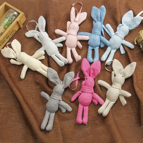 linen wish bouquet rabbit diablement fort long-legged rabbit doll plush toys pendant women‘s bag schoolbag pendant