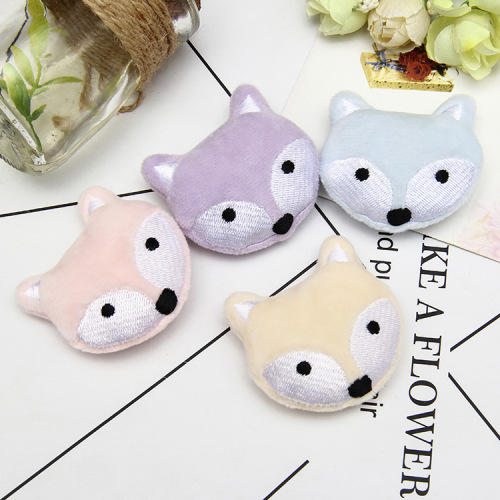 factory direct animal head accessories plush cartoon fabric fox head shoes and hats socks diy ornaments accessories wholesale