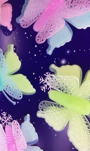 luminous plastic sheet double-layer color butterfly stickers