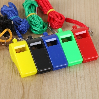 Colorful plastic whistle referee outdoor rescue whistle small gift gift fan whistle