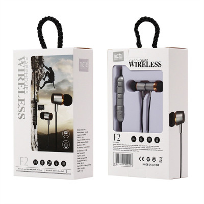New F2 bluetooth sports headset with plug-in card bluetooth mobile magnetic absorption earphone into ear