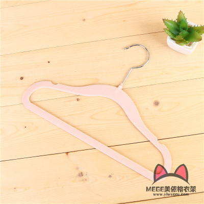 MEGE maytag simple pink tufted coat hanger household non-slip practical coat hanger