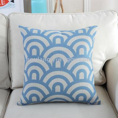Modern wave simple polyester printing pillowcase digital printing pillow pillow customized pillow