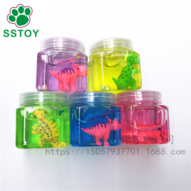 1 colour Only Dinosaur Animal Crystal Mud Hex Bottle Transparent Slime 