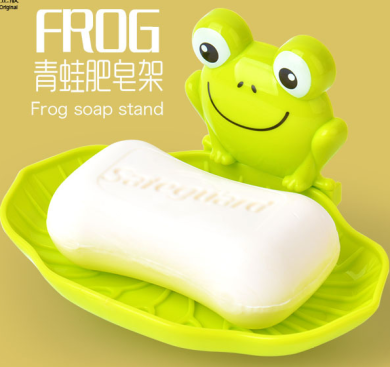 超强力吸盘 卡通青蛙香皂盒 塑料多用肥皂架