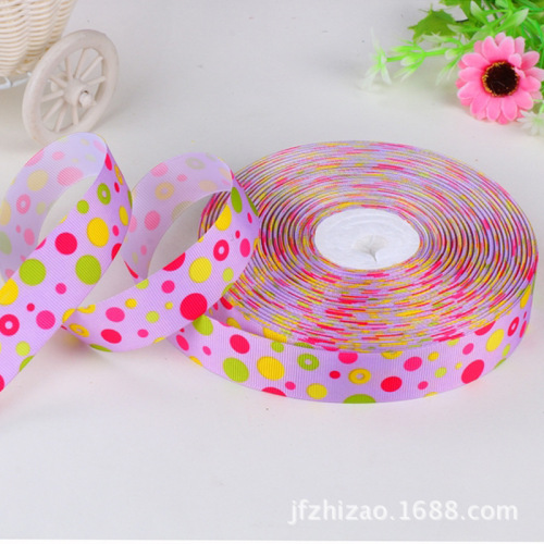 Single-Sided Color Printing Point Rib Printing Tape Clothing Accessories Gift packing Ribbon Printing Ribbon