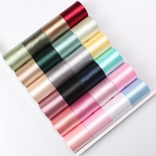 korean double-sided polyester ribbon dingxin ribbon gift packaging diy handmade bow solid color satin ribbon satin