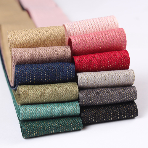 South Korea Imported Gold Ribbon Dingxin Ribbon DIY Handmade Hair Accessories Bow Golden Bright Silk Ribbon Factory Direct 
